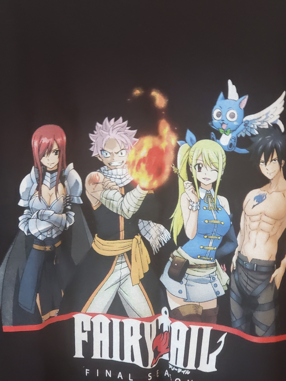 Fairy Tail Anime Graphic Tee — Black with Colorful Characters
